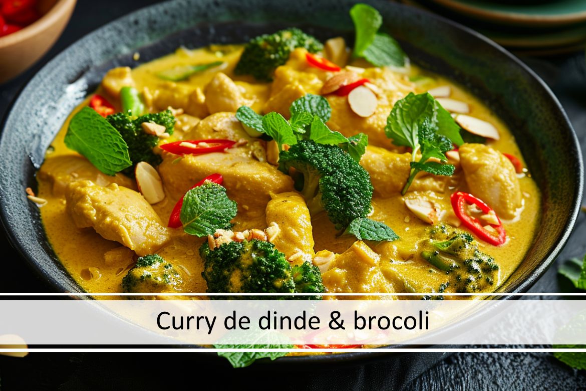 Curry rapide de dinde aux brocolis et menthe